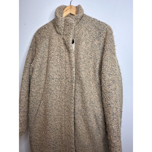 Samson & Samsoe Hoff Jacket Khaki Teddy Wool Coat Small - Picture 3 of 15